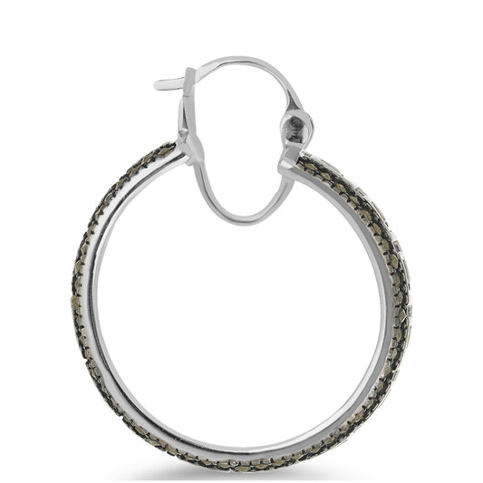 Stříbro 925/1000 - Náušnice s Rakouským Markazitem - Karátové číslo: 1.92. přibližná hmotnost: 10.57 gramů