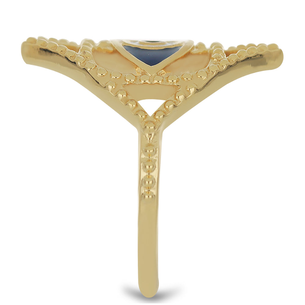 Pozlacený Stříbrný Prsten se Smaltem