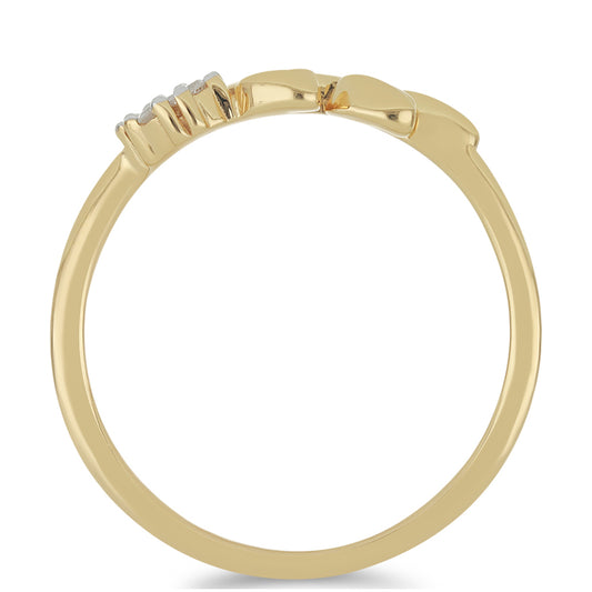 Pozlacené Stříbro 925/1000 - Prsten s Bílým Diamantem - Karátové číslo: 0.07. přibližná hmotnost: 2.49 gramů