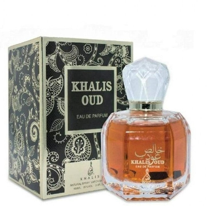 100 ml Eau de Parfum Khalis Oud Intenzivní Kořeněná Oudová Vůně pro Muže a Ženy