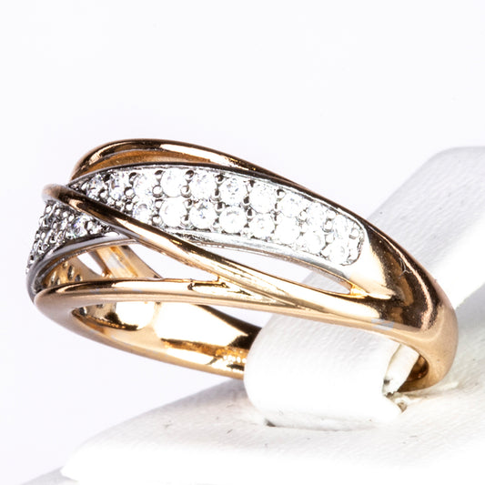 Pozlacený Slitinový Prsten s Bílým Emporia® Křišťálem