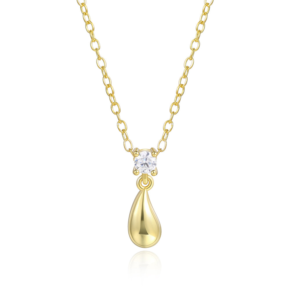 Pozlacený Slitinový Náhrdelník s Bílým Emporia® Křišťálem