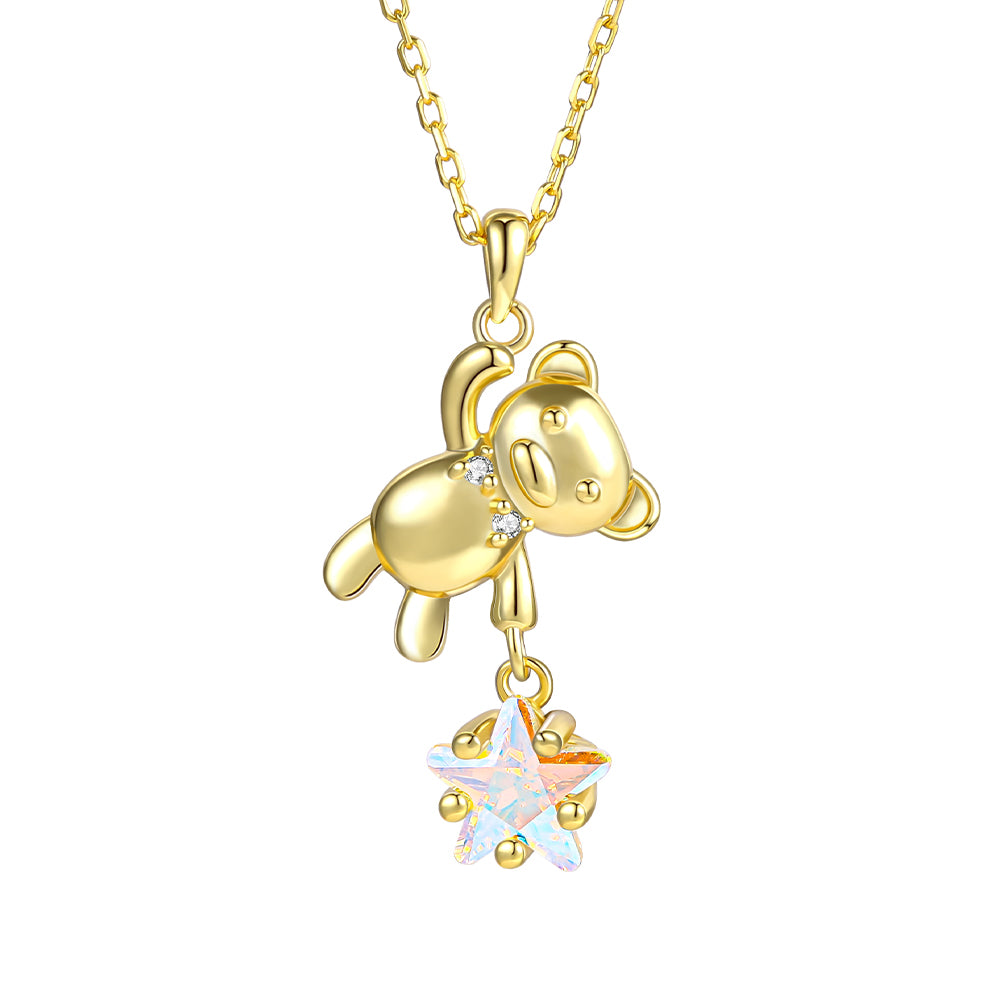 Pozlacený Slitinový Náhrdelník s Bílým Emporia® Křišťálem 1 