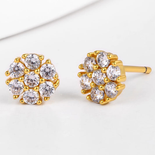 Pozlacené Slitinové Náušnice s Bílým Emporia® Křišťálem