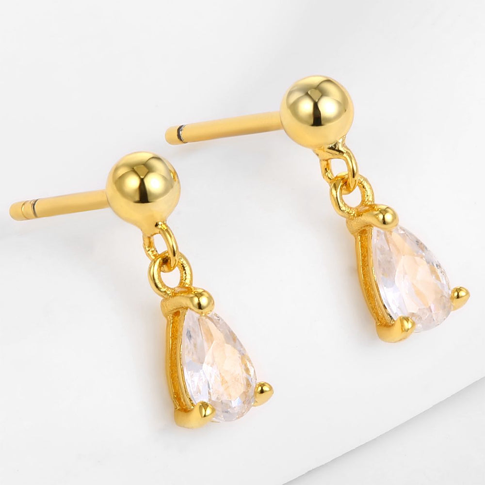 Pozlacené Slitinové Náušnice s Bílým Emporia® Křišťálem 1 