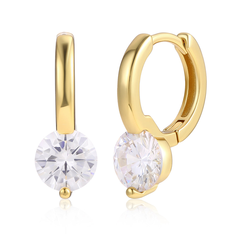 Pozlacené Slitinové Náušnice s Bílým Emporia® Křišťálem 1 