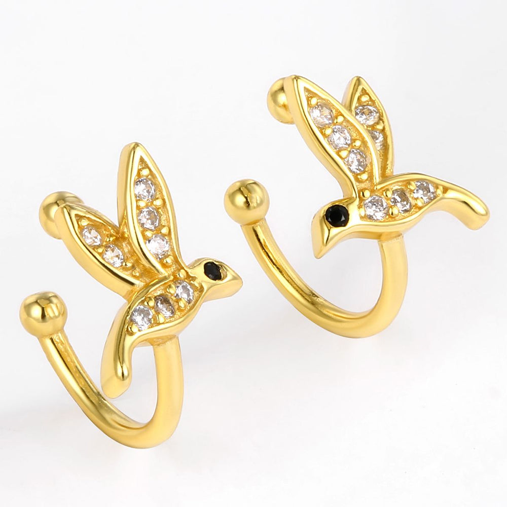 Pozlacené Slitinové Náušnice s Bílým Emporia® Křišťálem a Černým Emporia® Křišťálem 1 