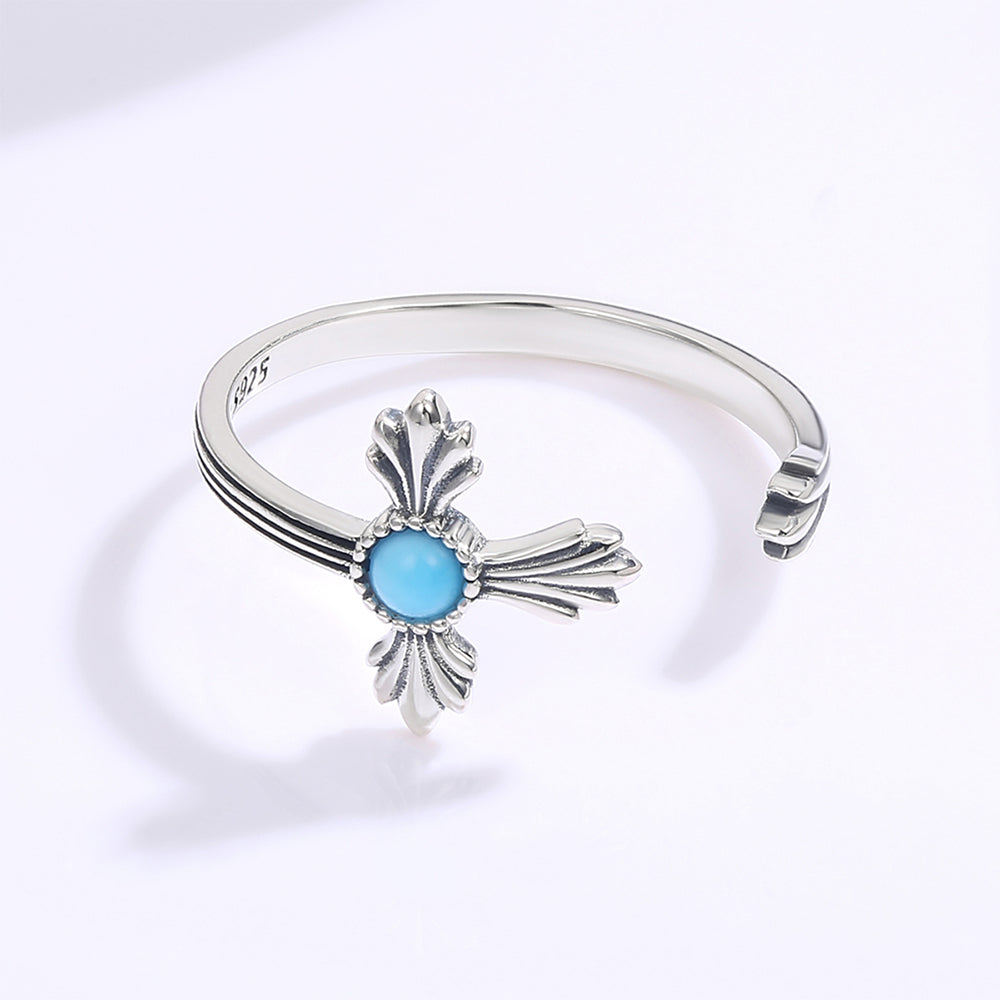 Pozlacený Slitinový Prsten s Modrým Emporia® Křišťálem