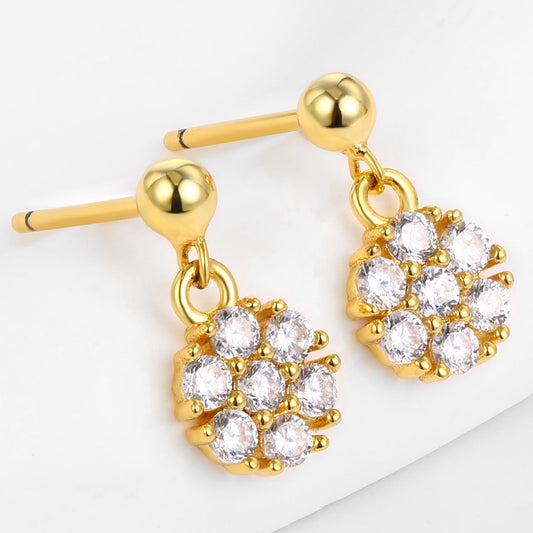 Pozlacené Slitinové Náušnice s Bílým Emporia® Křišťálem