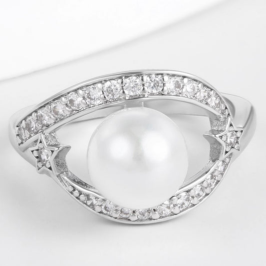 Pozlacený Slitinový Prsten s Bílým Emporia® Křišťálem