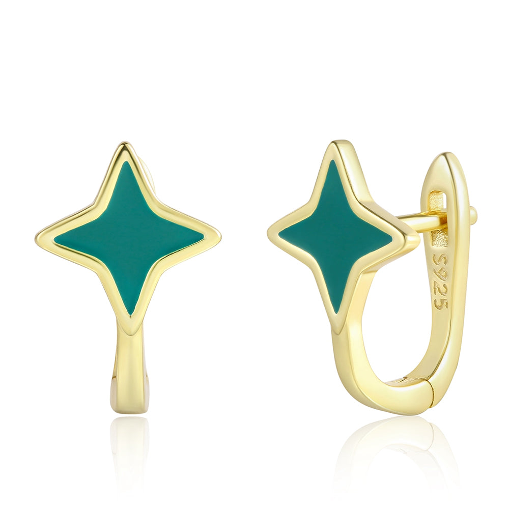 Pozlacené Slitinové Náušnice se Zeleným Emporia® Křišťálem 1 