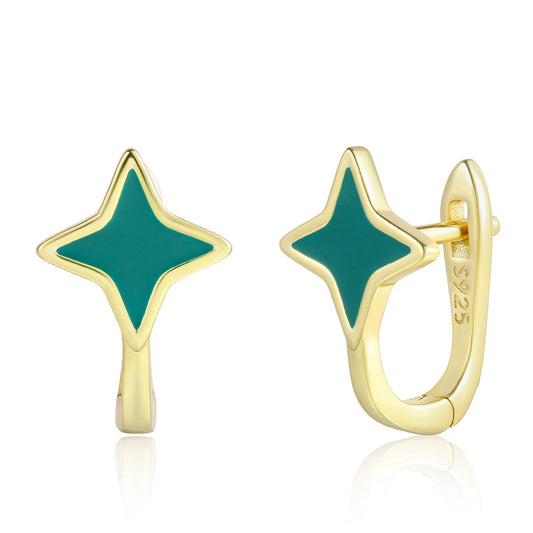 Pozlacené Slitinové Náušnice se Zeleným Emporia® Křišťálem