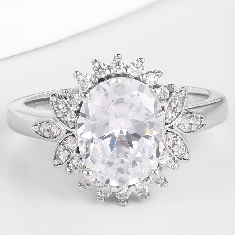 Pozlacený Slitinový Prsten s Bílým Emporia® Křišťálem 1 