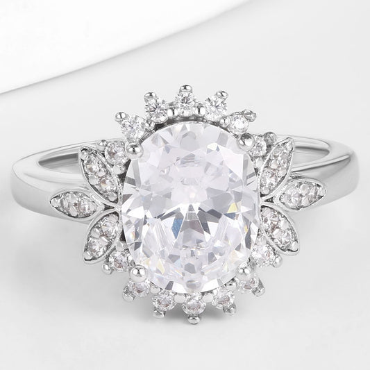 Pozlacený Slitinový Prsten s Bílým Emporia® Křišťálem