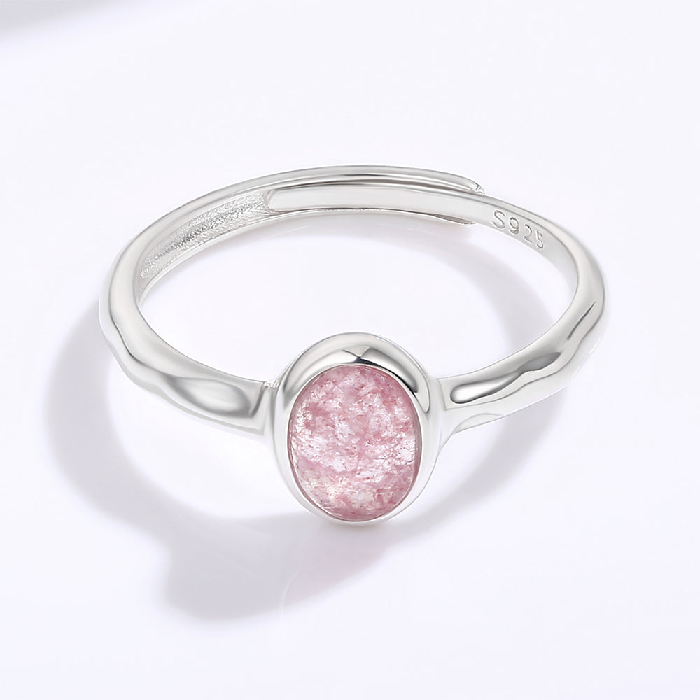 Whitegold Tone Alloy Ring with Pink Emporia Crystals 1 