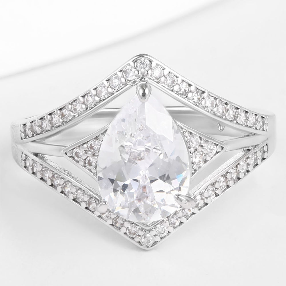 Pozlacený Slitinový Prsten s Bílým Emporia® Křišťálem 1 