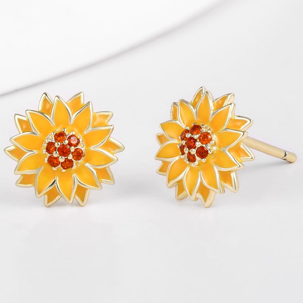 Pozlacené Slitinové Náušnice s Červeným Emporia® Křišťálem a se Smaltem 1 