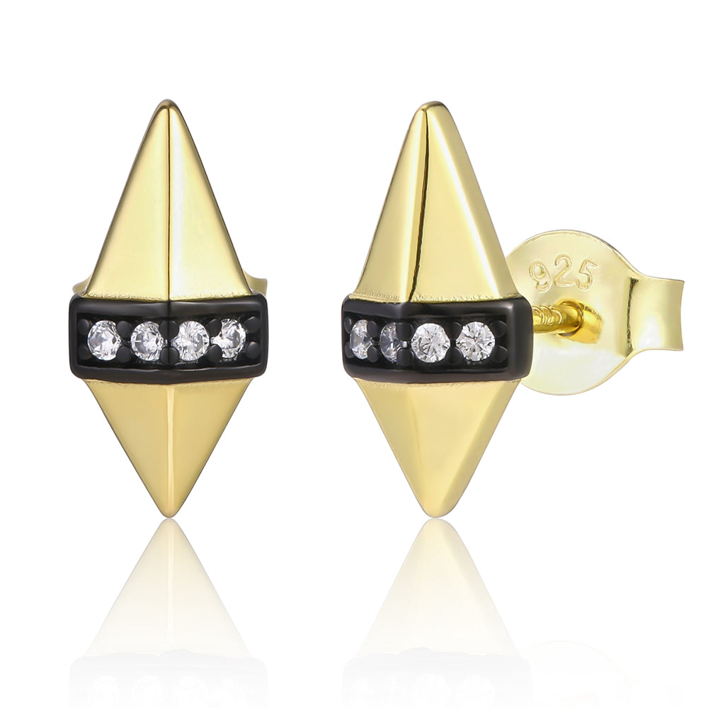 Pozlacené Slitinové Náušnice s Bílým Emporia® Křišťálem a se Smaltem 1 