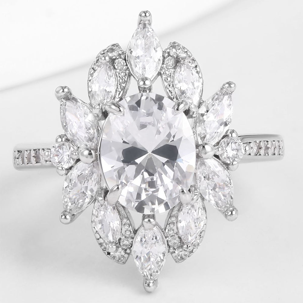 Pozlacený Slitinový Prsten s Bílým Emporia® Křišťálem 1 