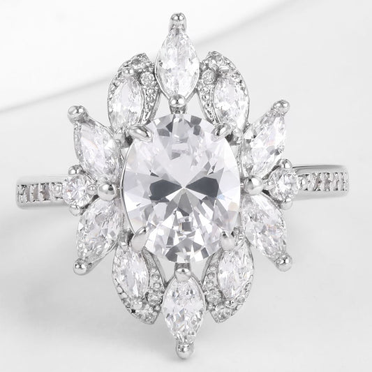 Pozlacený Slitinový Prsten s Bílým Emporia® Křišťálem