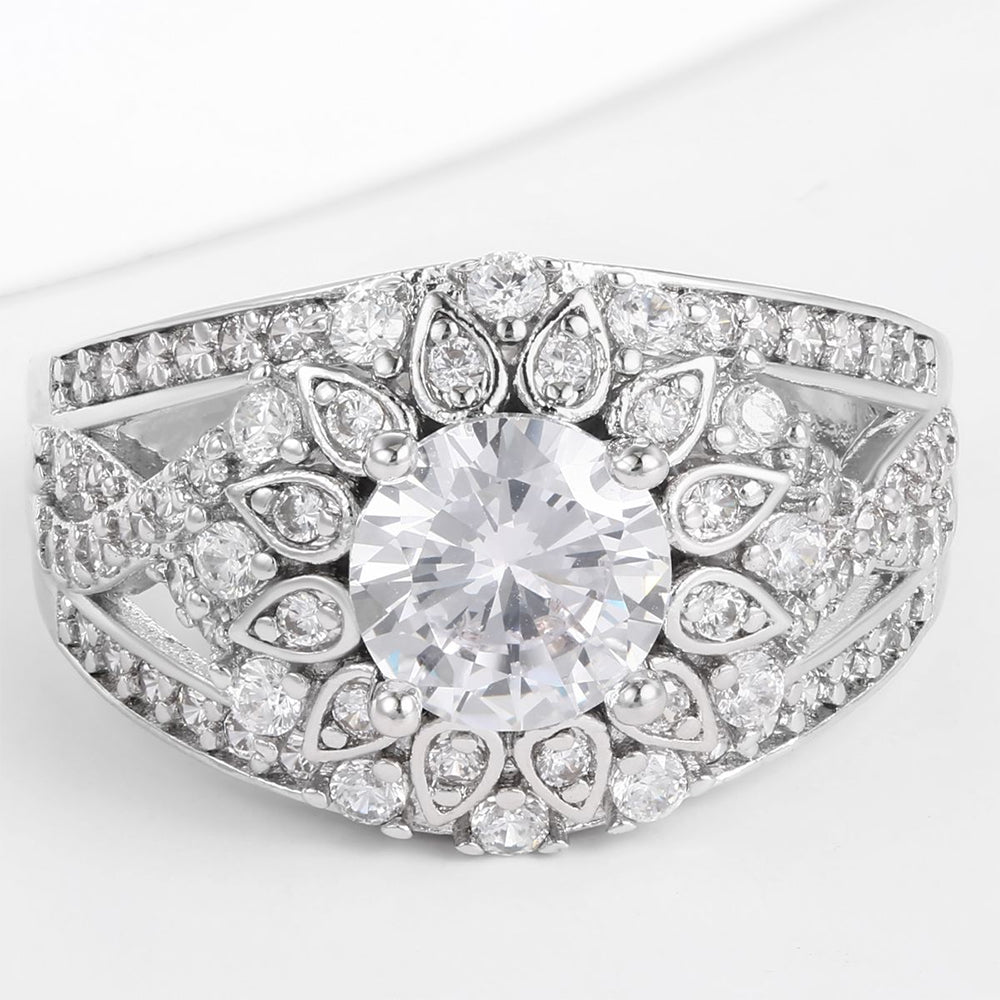 Pozlacený Slitinový Prsten s Bílým Emporia® Křišťálem 1 