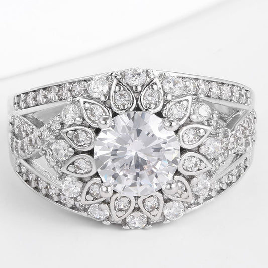 Pozlacený Slitinový Prsten s Bílým Emporia® Křišťálem