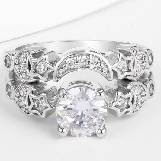 Pozlacený Slitinový Prsten s Bílým Emporia® Křišťálem