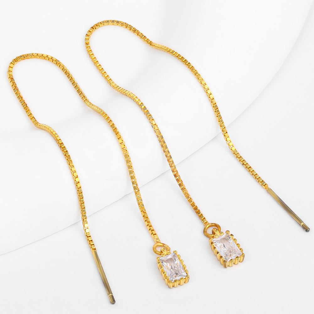 Pozlacené Slitinové Náušnice s Bílým Emporia® Křišťálem 1 