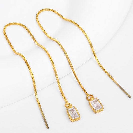 Pozlacené Slitinové Náušnice s Bílým Emporia® Křišťálem