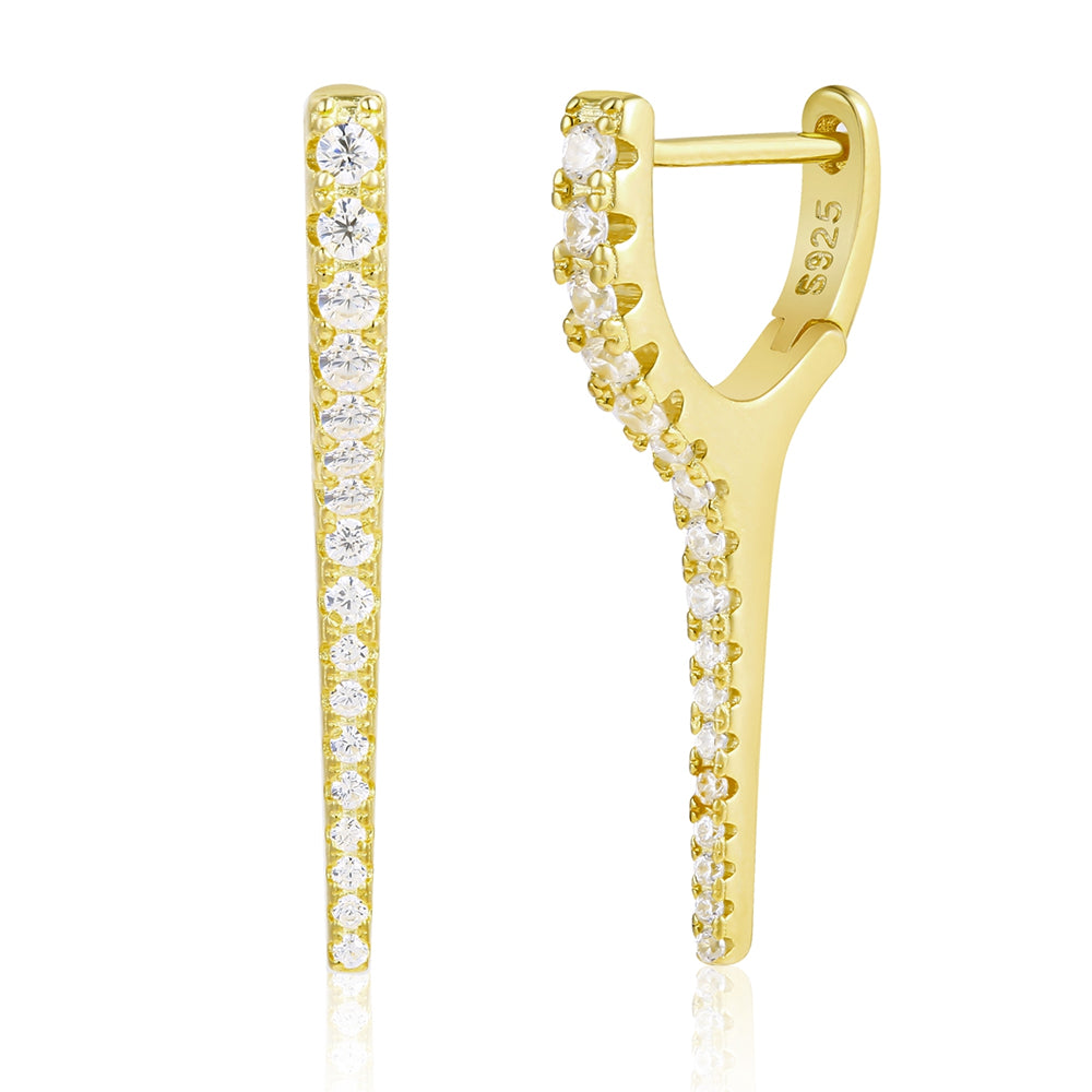 Pozlacené Slitinové Náušnice s Bílým Emporia® Křišťálem 1 