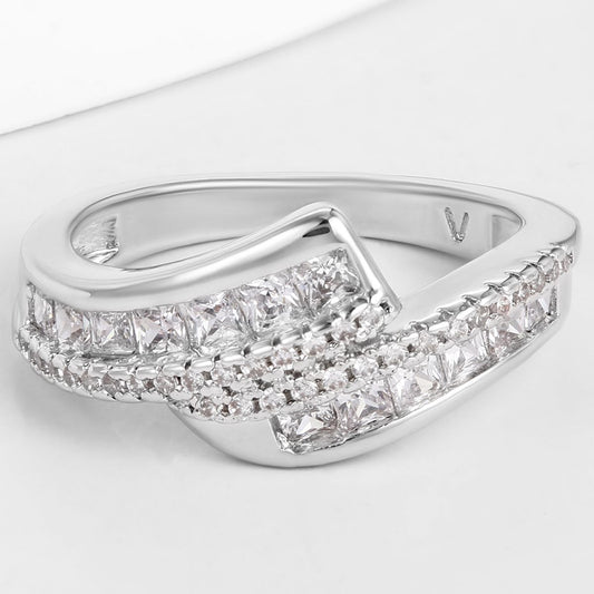 Pozlacený Slitinový Prsten s Bílým Emporia® Křišťálem