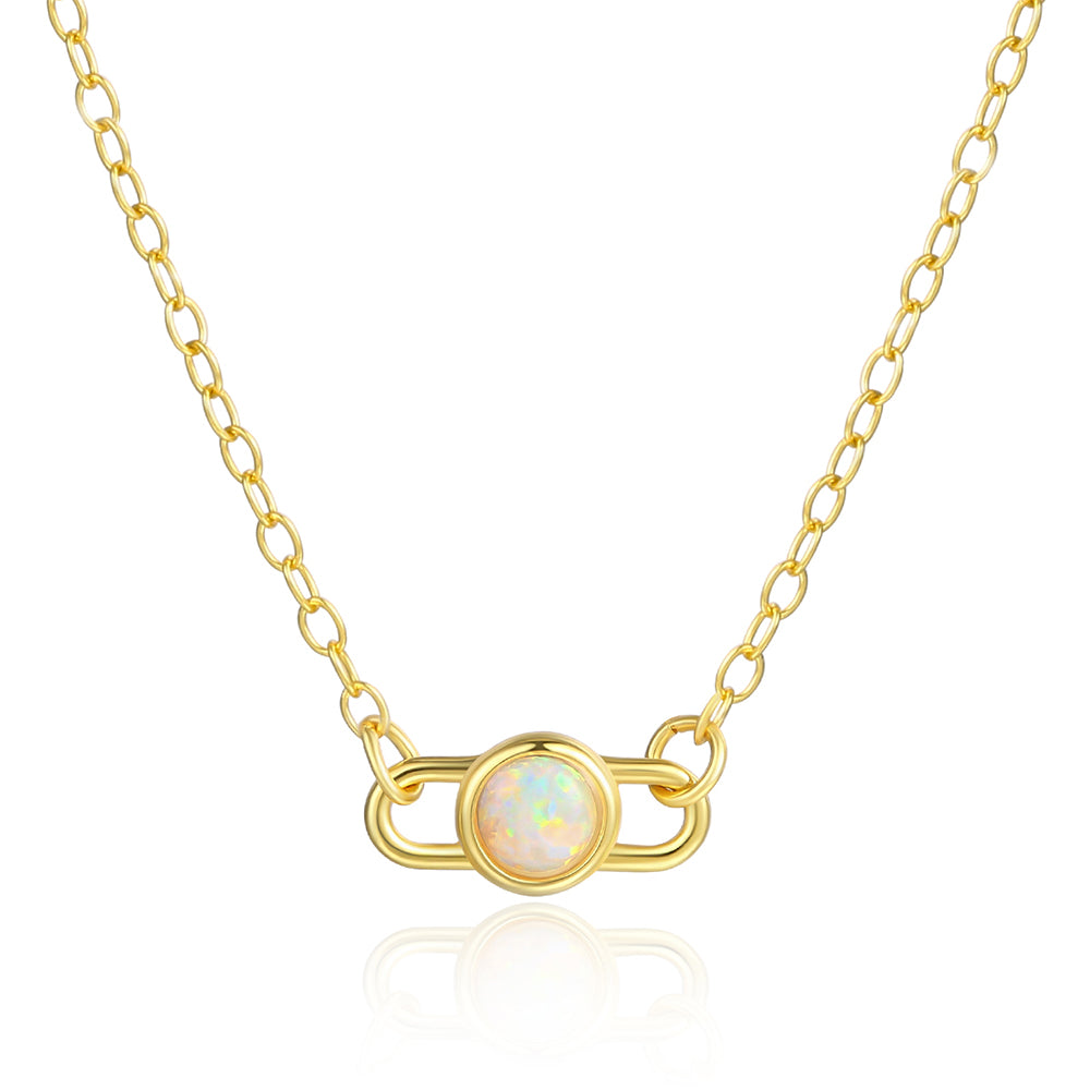 Pozlacený Slitinový Náhrdelník s Bílým Emporia® Křišťálem 1 