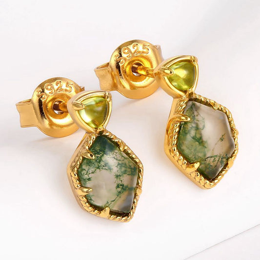Pozlacené Slitinové Náušnice se Zeleným Emporia® Křišťálem