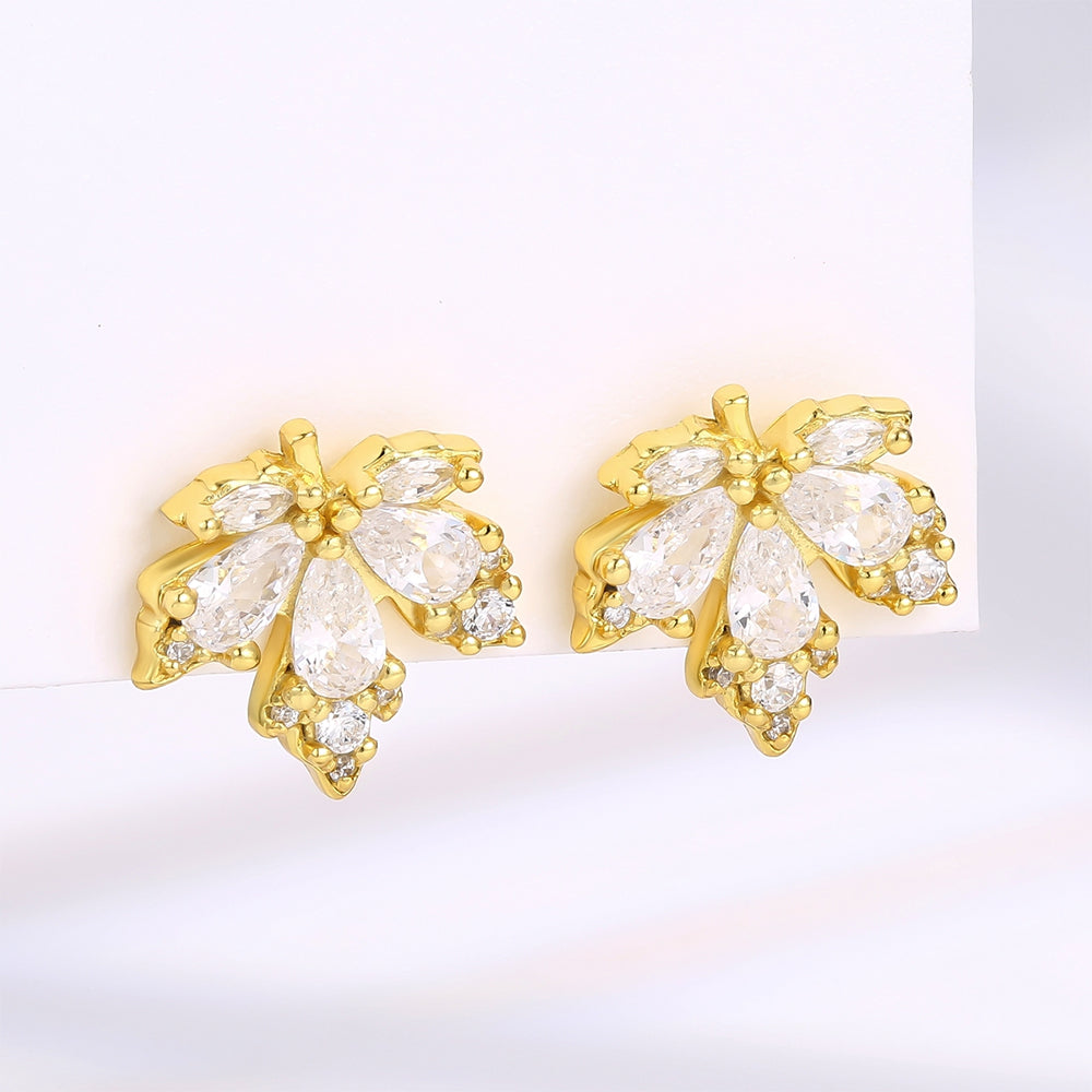 Pozlacené Slitinové Náušnice s Bílým Emporia® Křišťálem 1 