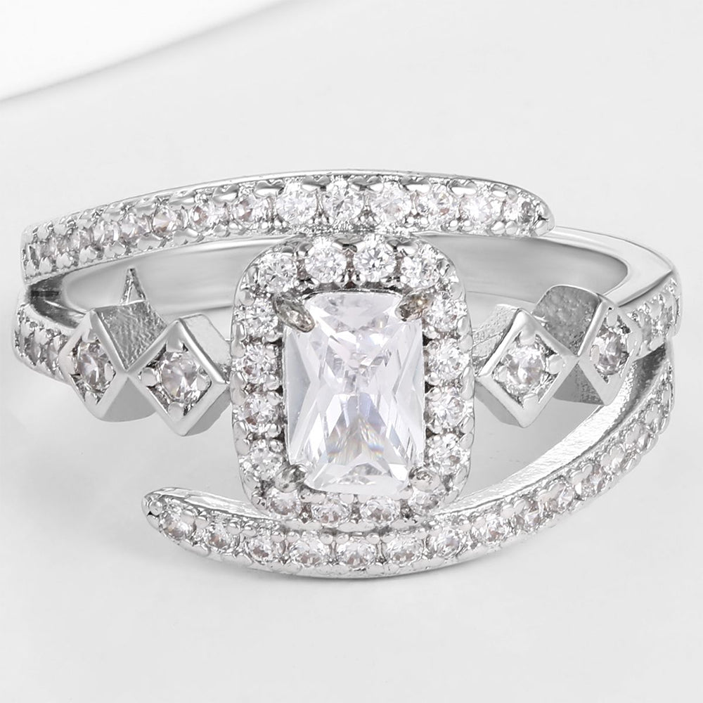 Pozlacený Slitinový Prsten s Bílým Emporia® Křišťálem 1 