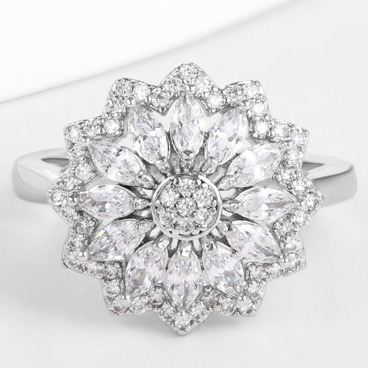 Pozlacený Slitinový Prsten s Bílým Emporia® Křišťálem