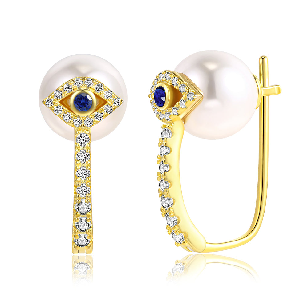 Pozlacené Slitinové Náušnice s Bílým Emporia® Křišťálem 1 