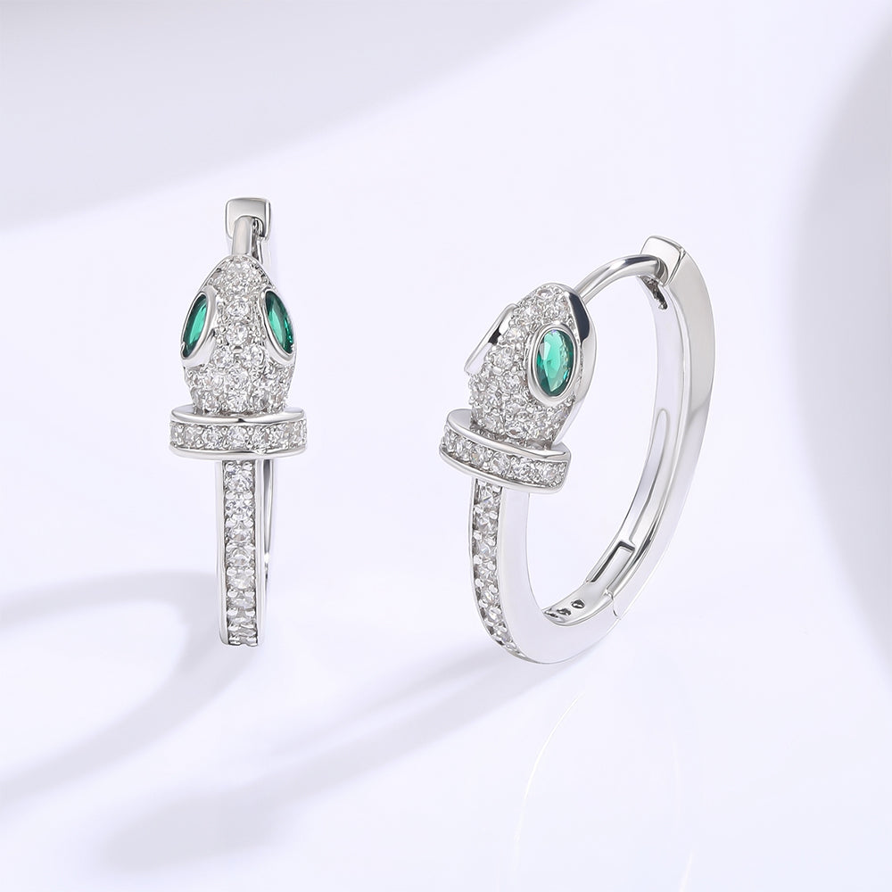 Pozlacené Slitinové Náušnice se Zeleným Emporia® Křišťálem a Bílým Emporia® Křišťálem 1 