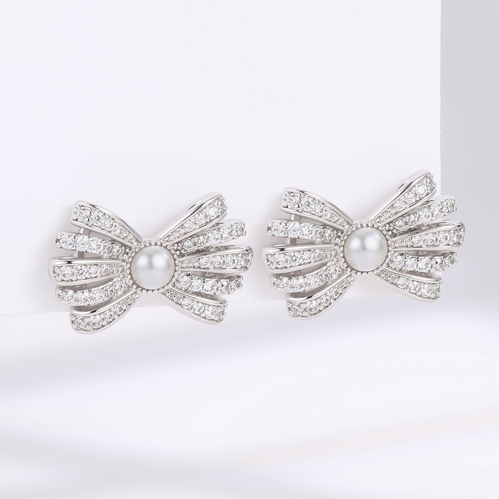 Pozlacené Slitinové Náušnice s Bílým Emporia® Křišťálem 1 