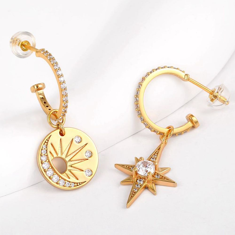 Pozlacené Slitinové Náušnice s Bílým Emporia® Křišťálem 1 