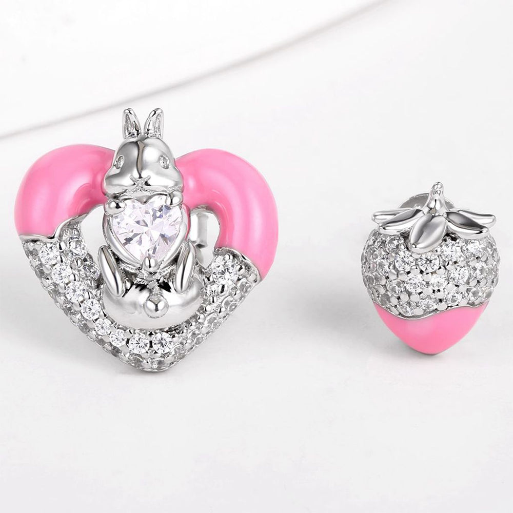 Pozlacené Slitinové Náušnice s Bílým Emporia® Křišťálem a se Smaltem 1 