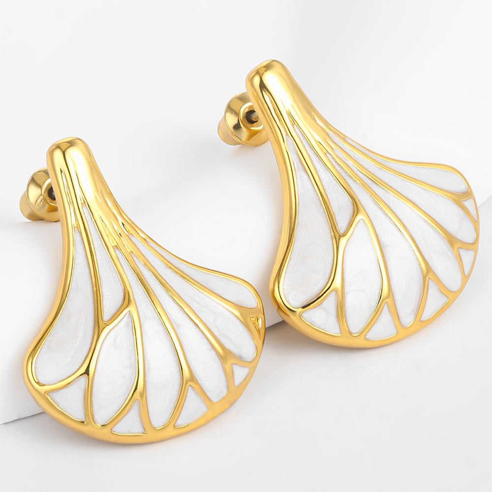 Pozlacené Slitinové Náušnice se Smaltem 1 