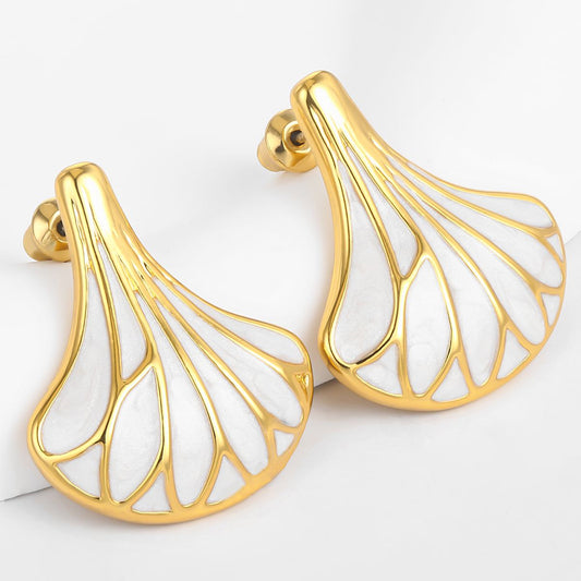 Pozlacené Slitinové Náušnice se Smaltem