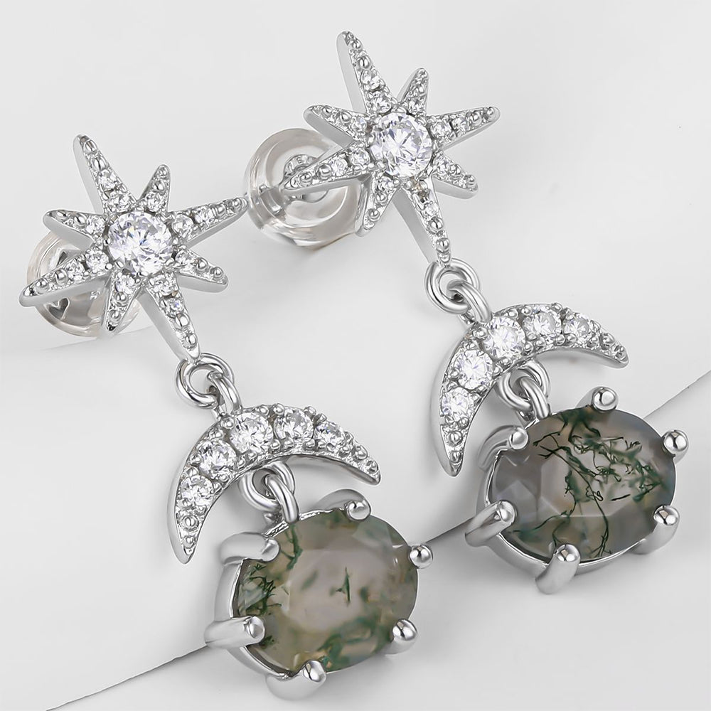 Pozlacené Slitinové Náušnice se Zeleným Emporia® Křišťálem a Bílým Emporia® Křišťálem 1 