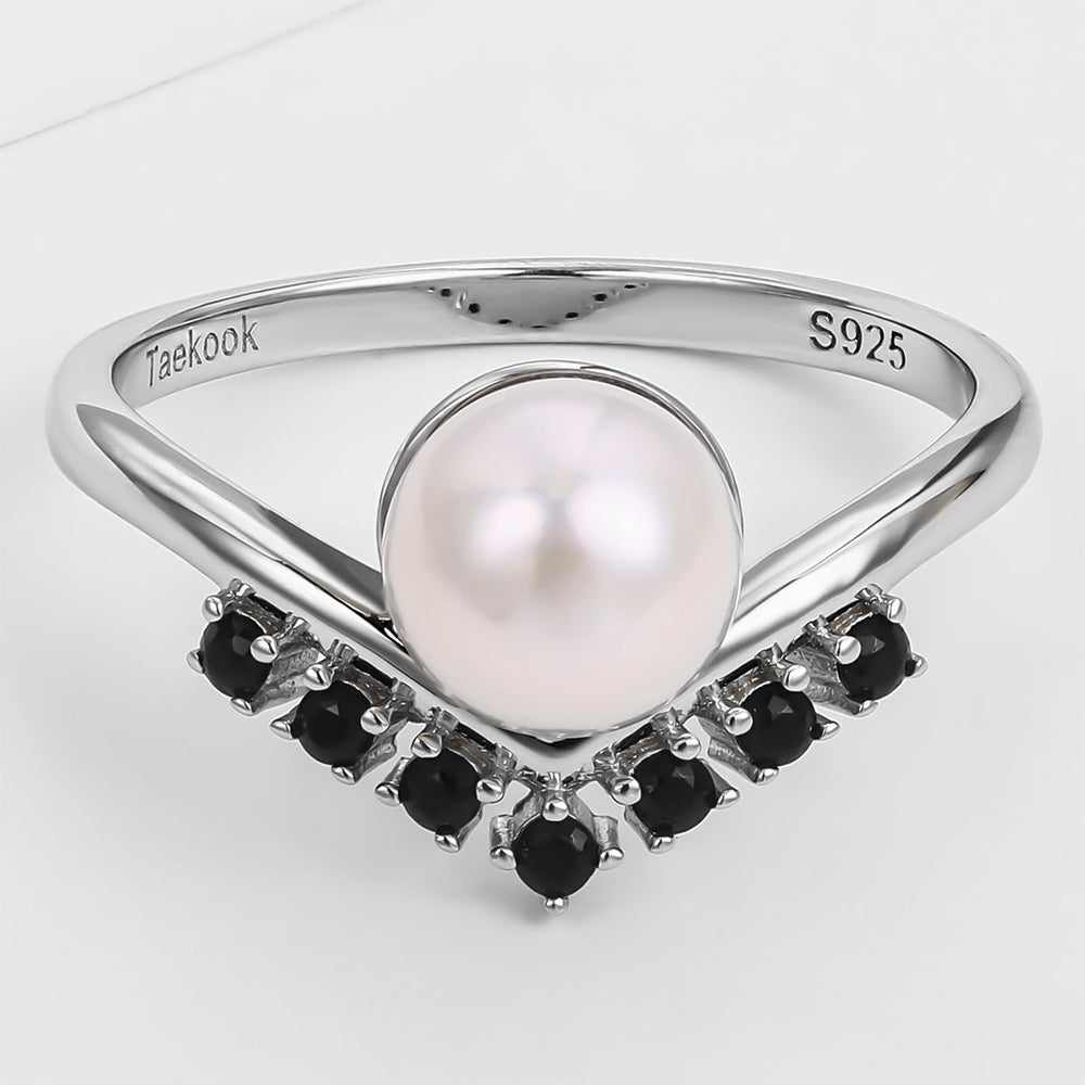 Pozlacený Slitinový Prsten s Černým Emporia® Křišťálem 1 