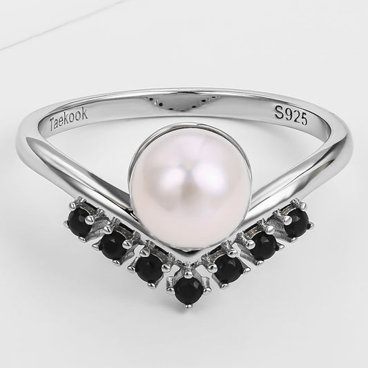 Pozlacený Slitinový Prsten s Černým Emporia® Křišťálem