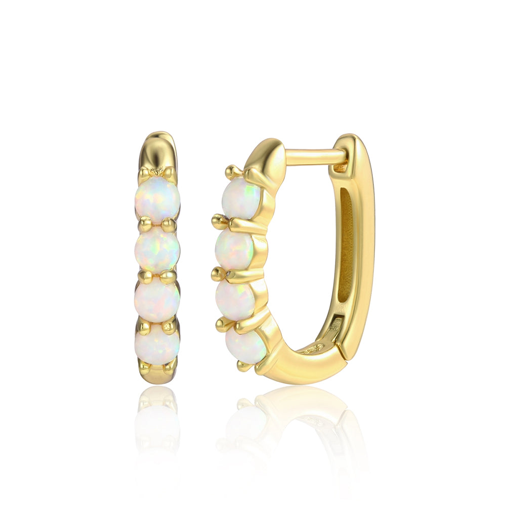 Pozlacené Slitinové Náušnice s Bílým Emporia® Křišťálem