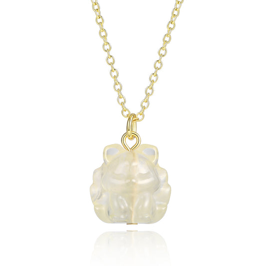 Pozlacený Slitinový Náhrdelník s Bílým Emporia® Křišťálem