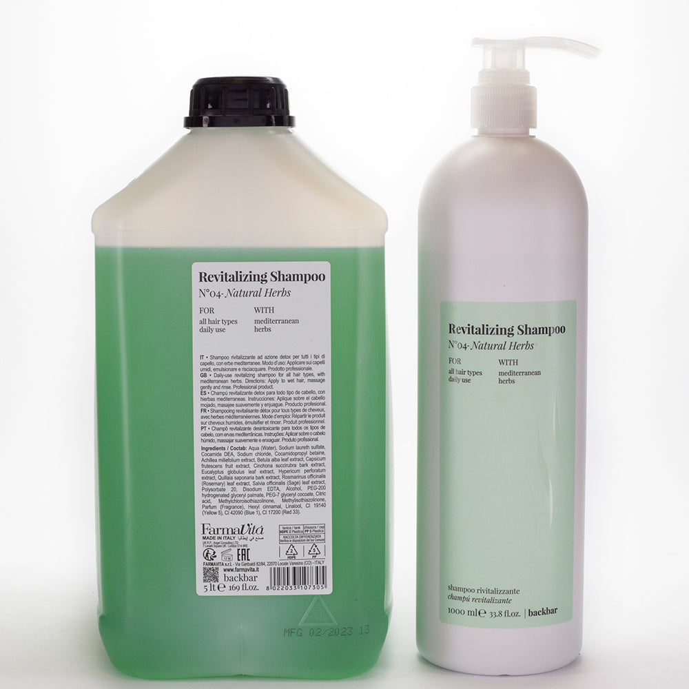 Back Bar Revitalizační šampon N°04 - se Středomořskými Bylinkami 1000 ml + 5 litrů náplně jako DÁREK 2 