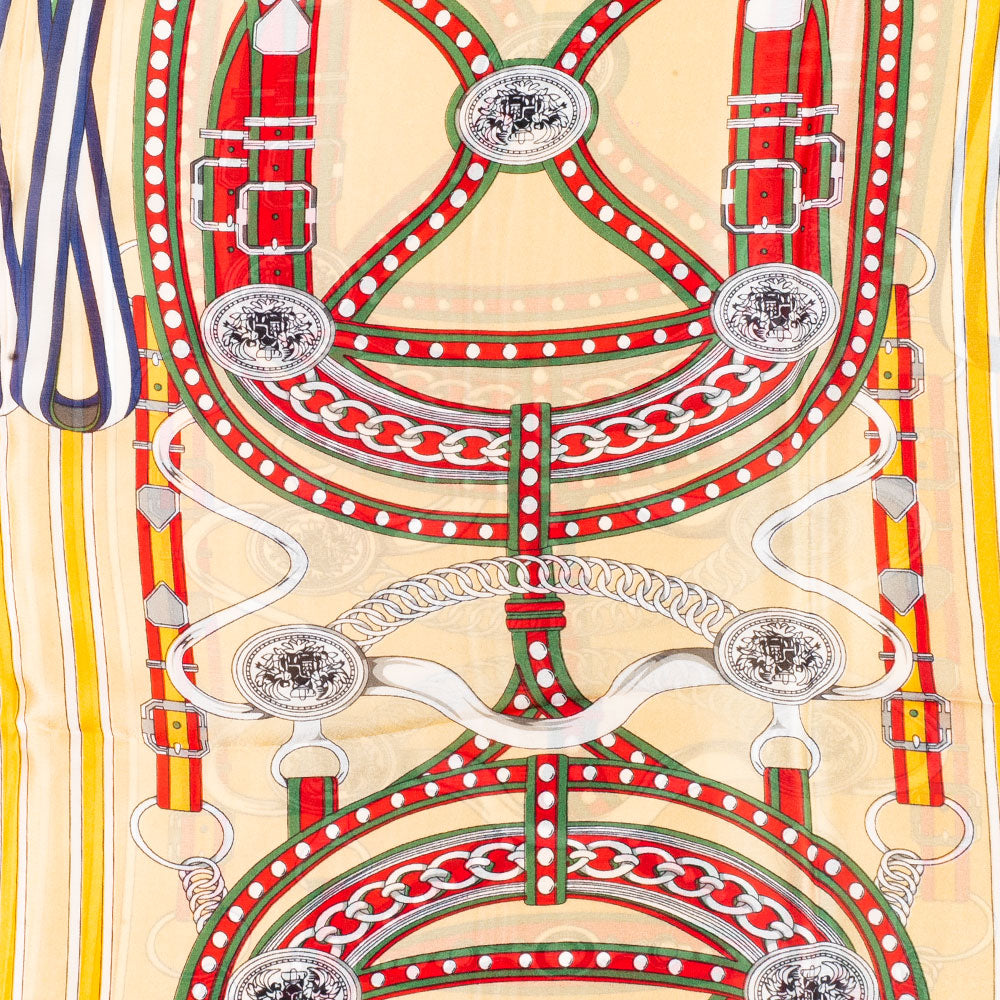 Luxusní krajina řetězů, šála, 85 x 180 cm, Krémová, 100% veganské hedvábí 3 